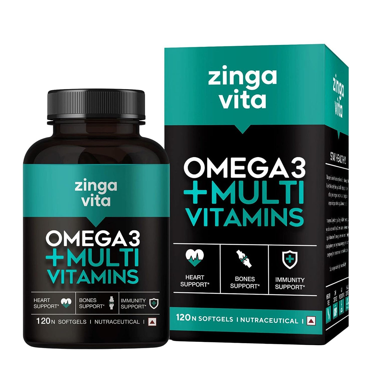 Zingavita Omega 3 + Multivitamins 1000mg Softgels for Men - Distacart