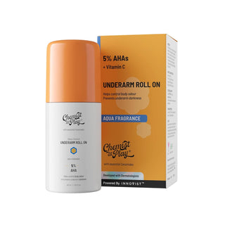 Chemist At Play UnderArm Roll On, Prevents Body Odour, Brightens Skin & Exfoliates Underarm For Sensitive Skin - Aqua - Distacart