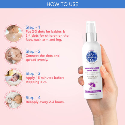 The Moms Co Waterproof SPF 50+ Natural Mineral Based Baby Sunscreen For UV-A & UV-B Protection - Distacart