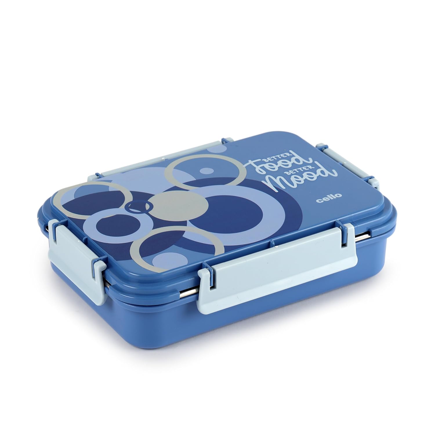 CELLO Zoom 3 Inner Steel Insulated Lunch Box, 915 ml, Light Blue - Dista