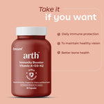 Thumbnail for Arth Multivitamin Supplement | With Vitamins A, D3 & K2 | Daily Immunity & Bone Support | Enhances Energy, Skin & Eye Health | Complete Nutrient Balance for Overall Wellness | For Men & Women | 30 Veg Capsules