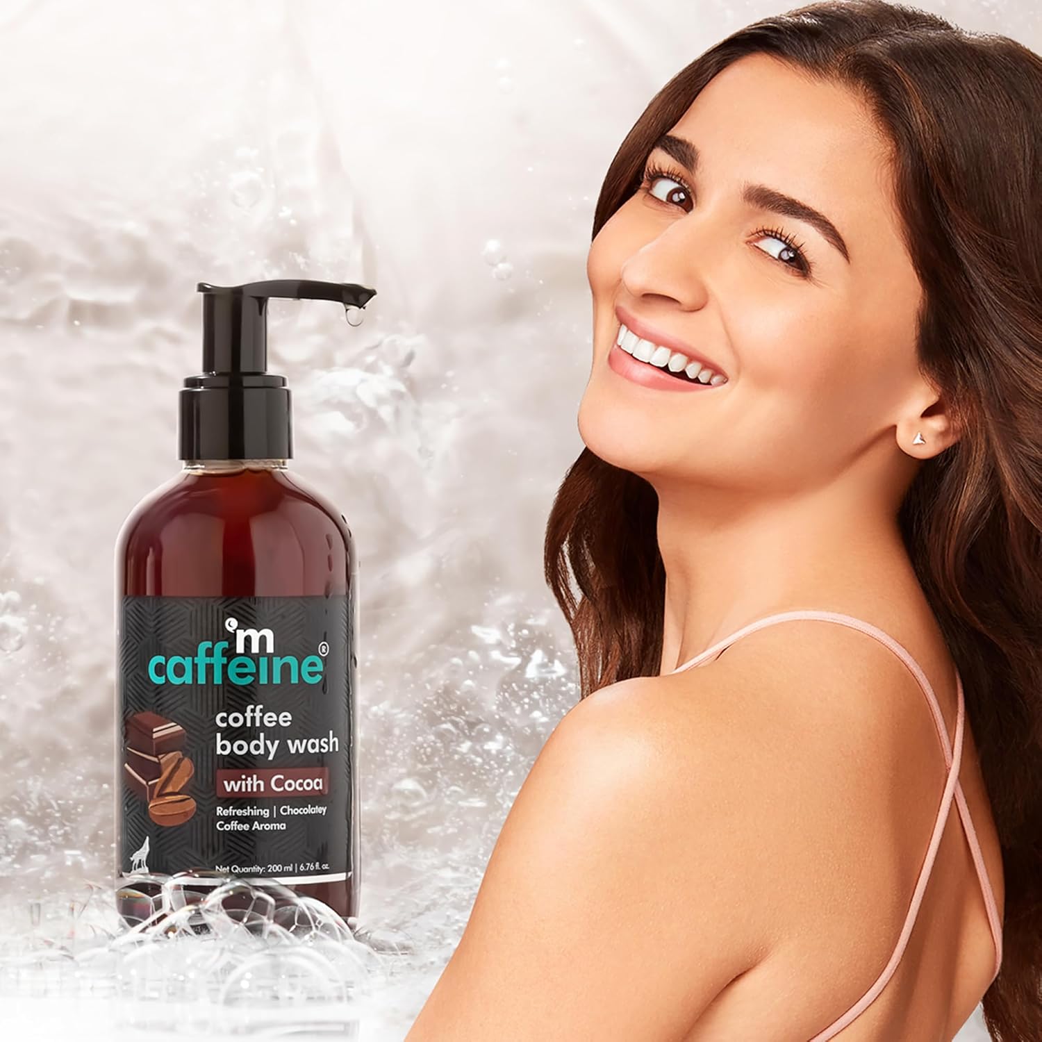 mCaffeine Coffee Body Wash with Cocoa for Refreshed & Moisturized Skin | Irresistible Chocolate Aroma | Vitamin E Rich Body Cleanser for Supple Skin | Sulphate Free Body Wash for Men & Women - 200 ml