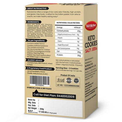 NutroActive Keto Jeera Cookies Salted - Distacart