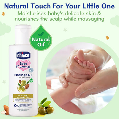 Chicco Baby Moments Massage Oil For Moisturised Skin, Nourished Hair & Scalp - Distacart