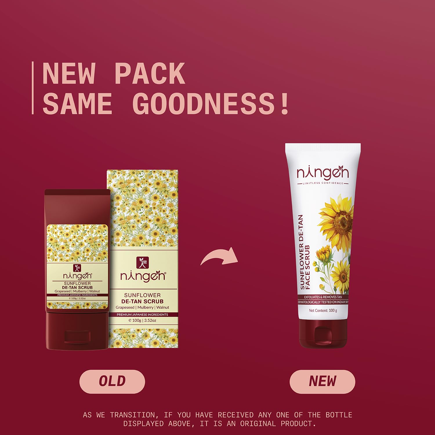 Ningen Sunflower De-Tan Face Scrub - Distacart