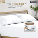 Thumbnail for Ambra Linens Ultra Soft Pillow Protectors 400TC Set of 2 Breathable Pillow Covers-White - Dista
