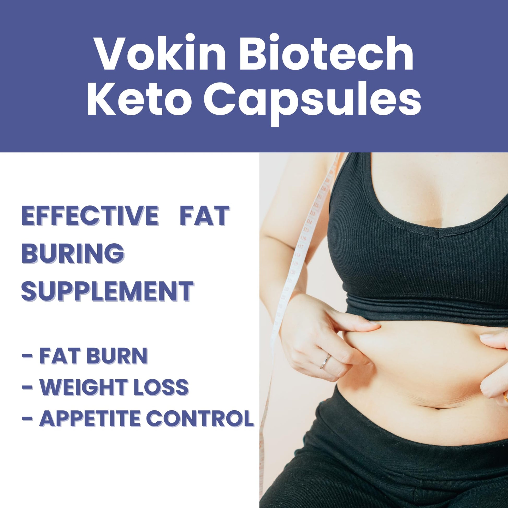 Vokin Biotech Keto Advaced Weight Loss Formula with Green Tea Extract Garcinia Combogia 60 Capsules For Men and Women