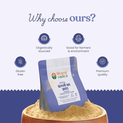 Bharat Vedica Organic Foxtail Millet Flour - Organic kangani ka Atta - Distacart