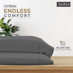 Thumbnail for Ambra Linens Ultra Soft Pillow Protectors 400TC Set of 2 Breathable Pillow Covers-Grey - Dista