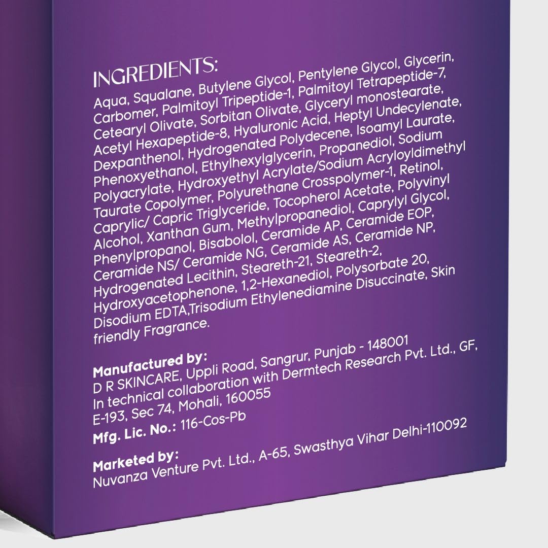 Numour Beginner Friendly Retinol Serum | Irritation Free | 0.3% encapsulated Retinol+4 Peptides+5 Ceramides | For Fine Lines & Wrinkles | Dermat Tested, Safe for Sensitive Skin |Face serum for Men & Women | The Midnight Edit Dual Anti-Aging Serum