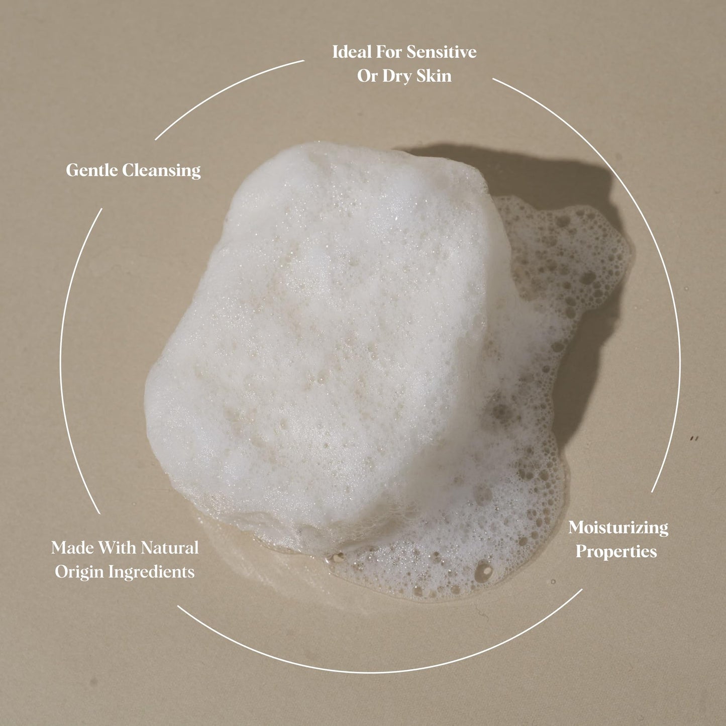 ILEM JAPAN Natural Konjac Body Sponge - Soft White Sponge for All Skin, Exfoliating, Gentle Japanese Skincare Tool for Bath & Shower | For Men & Women | Help Reduction of Fine lines & Wrinkles