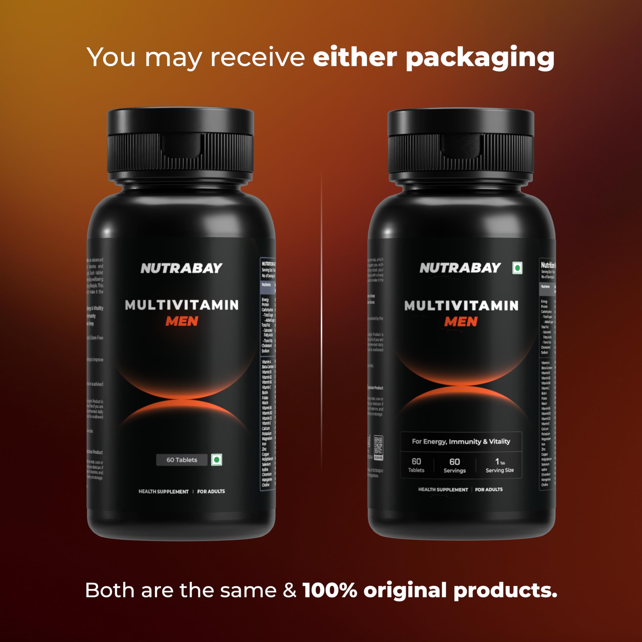 Nutrabay Pro Active Multivitamin for Men with Zinc, Magnesium, Vitamin B,C,A,E – Enhances Energy, Immunity & Better Sleep– 60 Veg Capsules | 100% RDA for Viamins & Minerals | Purity Tested Supplement