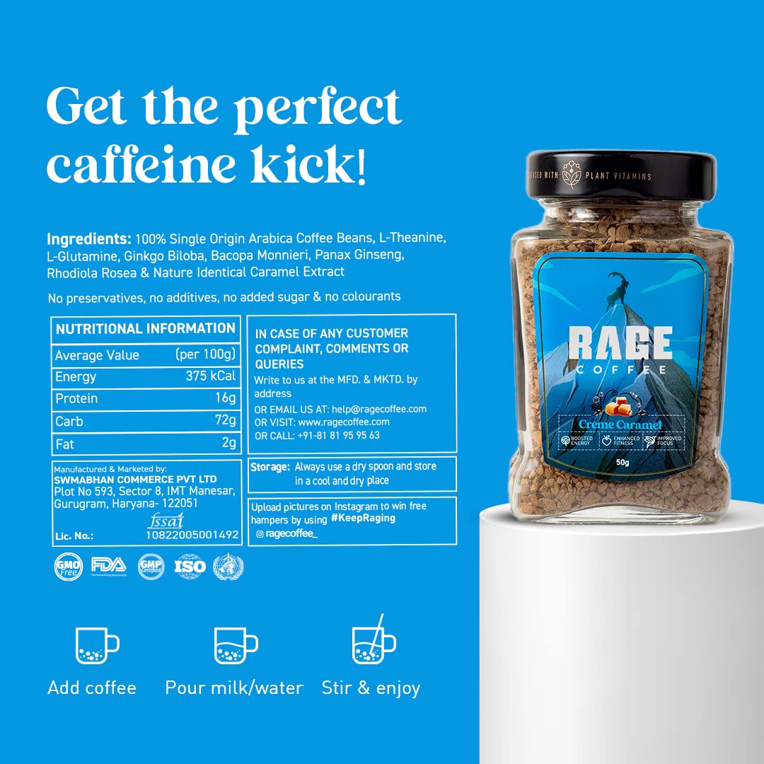 Rage Coffee Creme Caramel Instant Coffee - Distacart