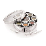 Thumbnail for MARU Steel 12-in-1 Spice Box For Kitchen, Durable Masala Dani with Middle Partition Container - Dista