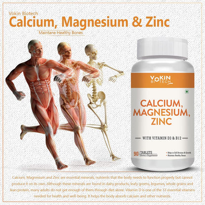 Vokin Biotech Calcium, Magnesium, Zinc, D3 & B12-90 Tablets