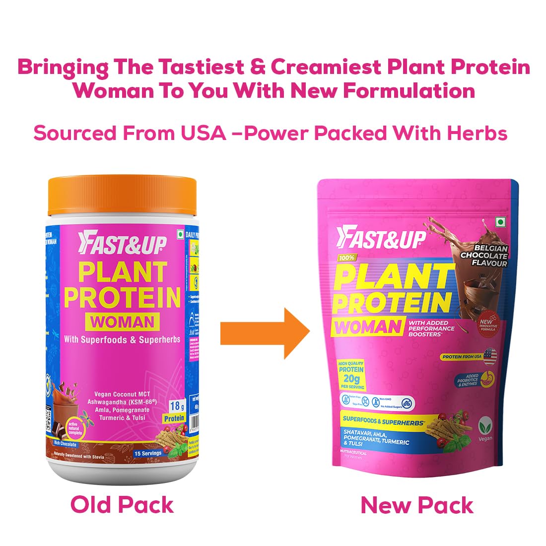 Fast&Up Plant Protein for Women with Superfoods & Superherbs - Distacart