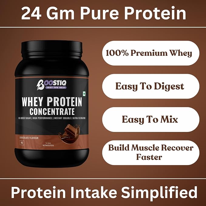 BOOSTIQ Whey Protein Concentrate Powder - Chocolate Flavour - Distacart