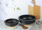 Thumbnail for Craftsman India Online Deep Burned Uncoated Clay Pot for Cooking and serving Combo 1 & 2 Liter|Black - Dista