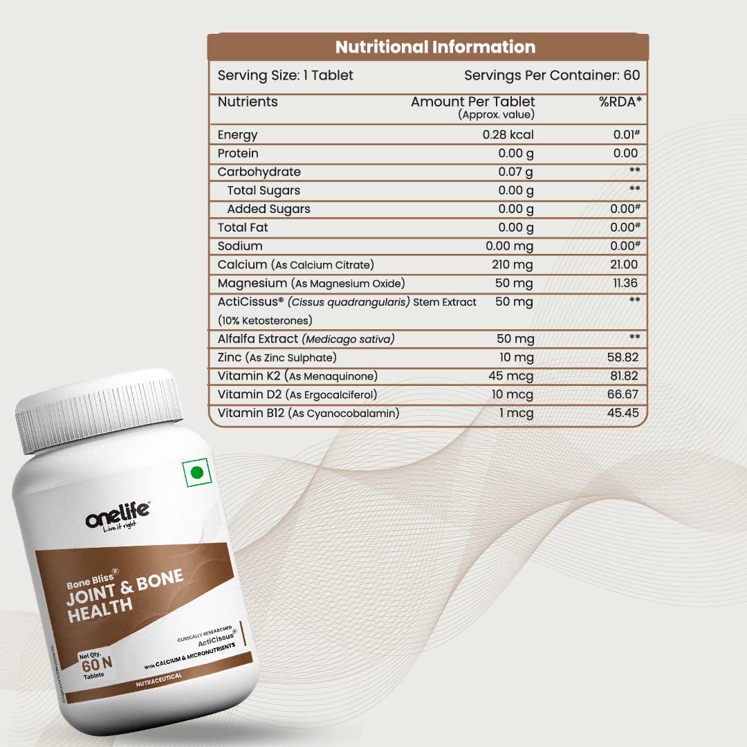 Onelife Bone Bliss Calcium Tablets - Distacart
