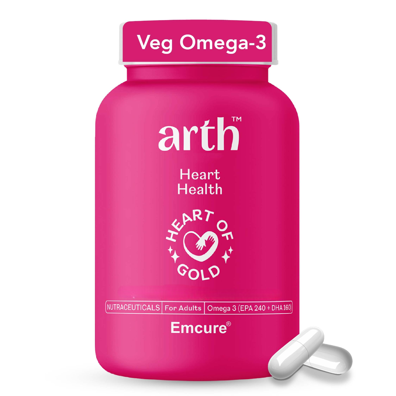Arth Veg Omega-3 Heart Health Capsules - Distacart