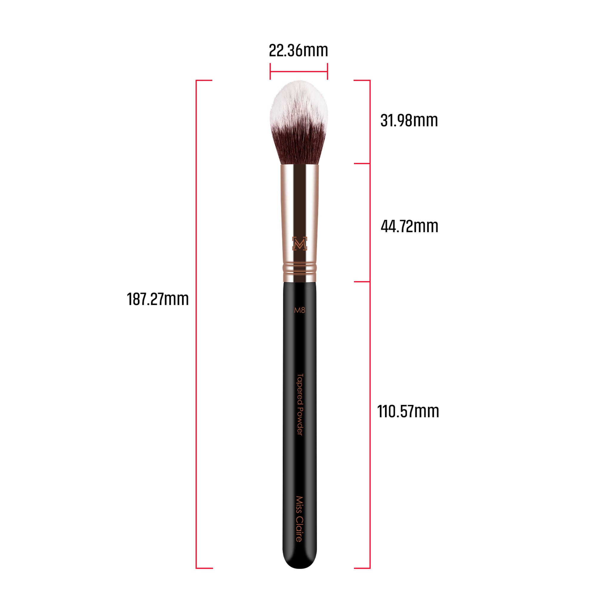 Miss Claire M8 - Tapered Powder (S) Brush - Rose Gold