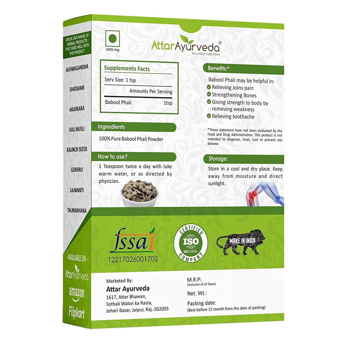 Attar Ayurveda Babool Phali Powder uses