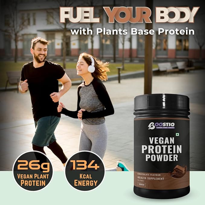 BOOSTIQ Vegan Plant Protein Powder - Chocolate Flavour - Distacart