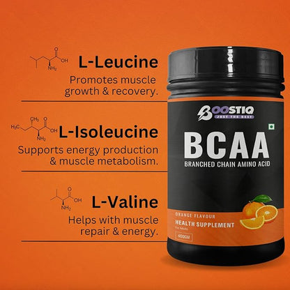BOOSTIQ BCAA Powder - Orange Flavour - Distacart