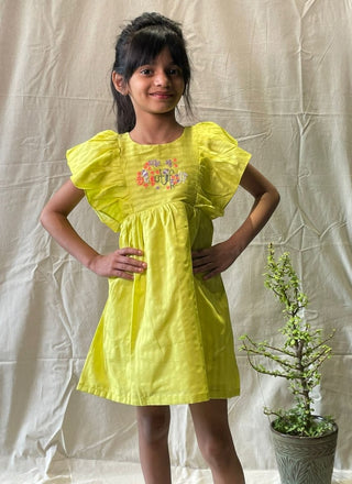 ArthLife Neon Beautiful Embroidered Dress - Distacart