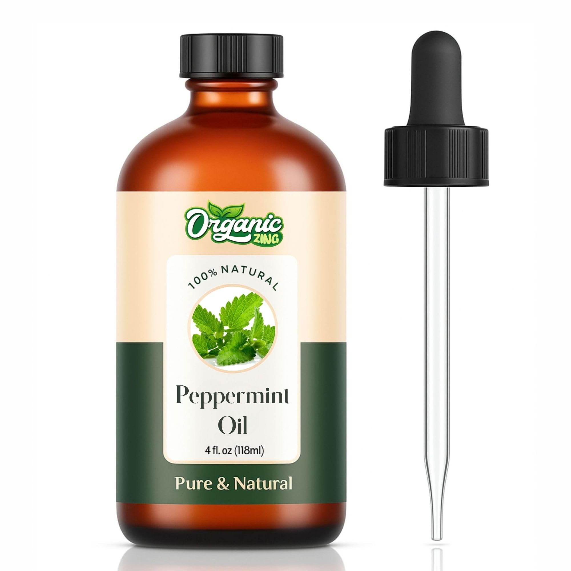 Organic Zing Peppermint (Mentha piperita) Essential Oil Pure & Natural for Skin, Face, Massage, Aromatherapy, Diffuser - Distacart