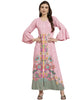 Juniper Women's Pink Floral Printed Rayon Kurta With Buttons Closure At Back - Distacart