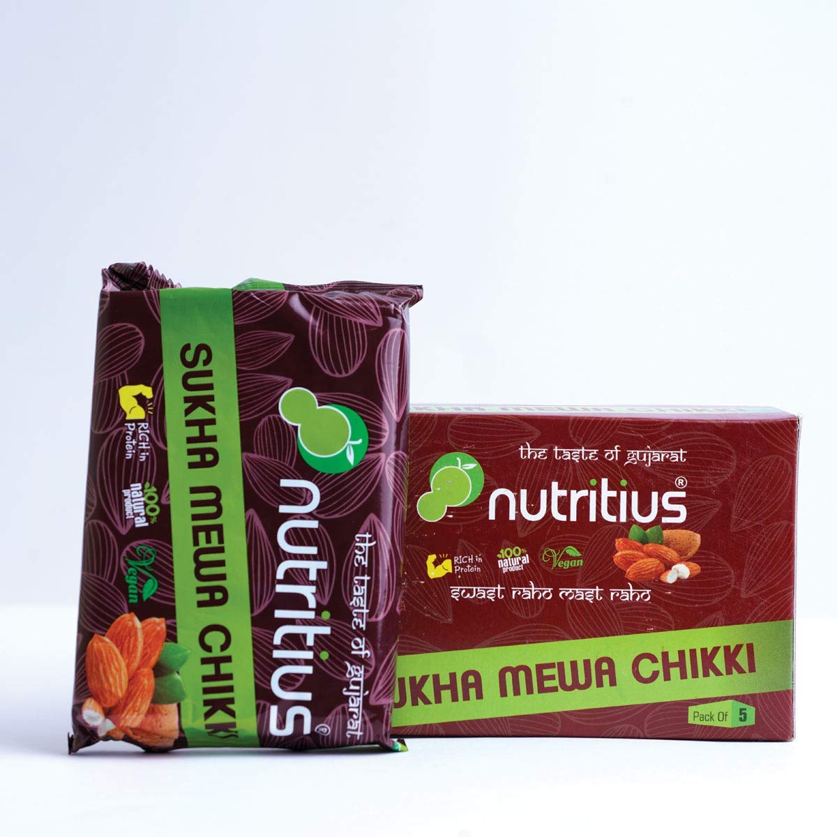 Nutritius Hazelnut Butter & Sukha MEWA Chikkis, 125 Grams (Pack of 3) - Starter Pack
