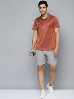 Thumbnail for Alcis Men Rust Printed Polo Collar Slim Fit T-shirt - Distacart