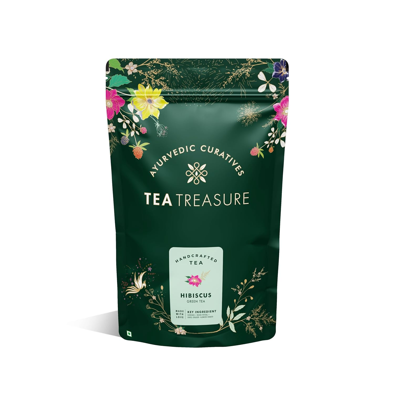 Tea Treasure Hibiscus Green Tea Powder