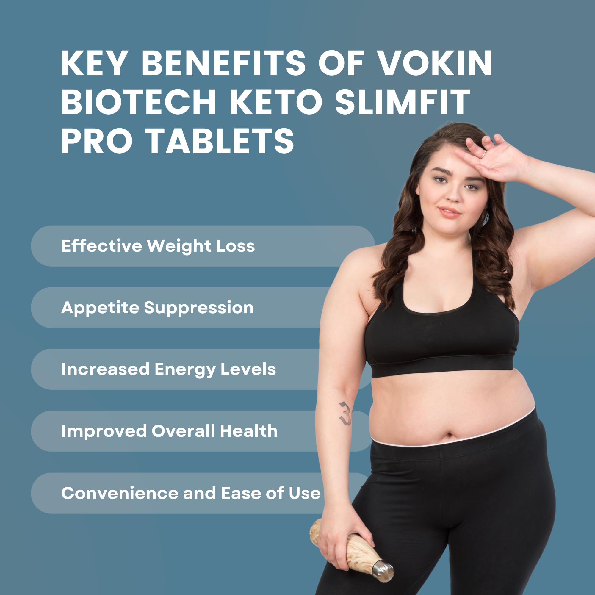 Vokin Biotech Keto Slim Tablets For Weight Loss Dietary Supplement Effervescent Water Soluble (20 Tablets)
