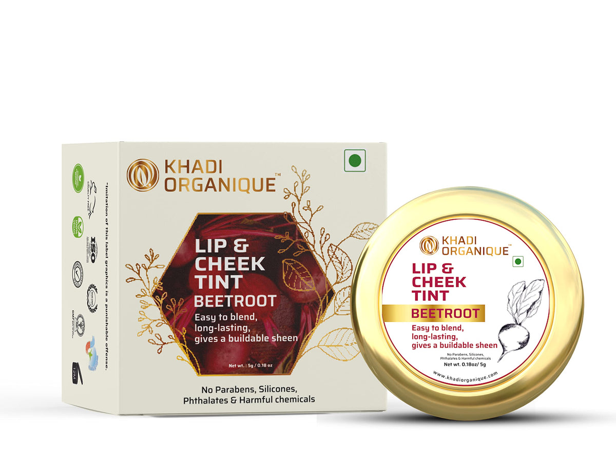 Khadi Organique Beetroot Lip & Cheek Tint Balm for Rosy Glow