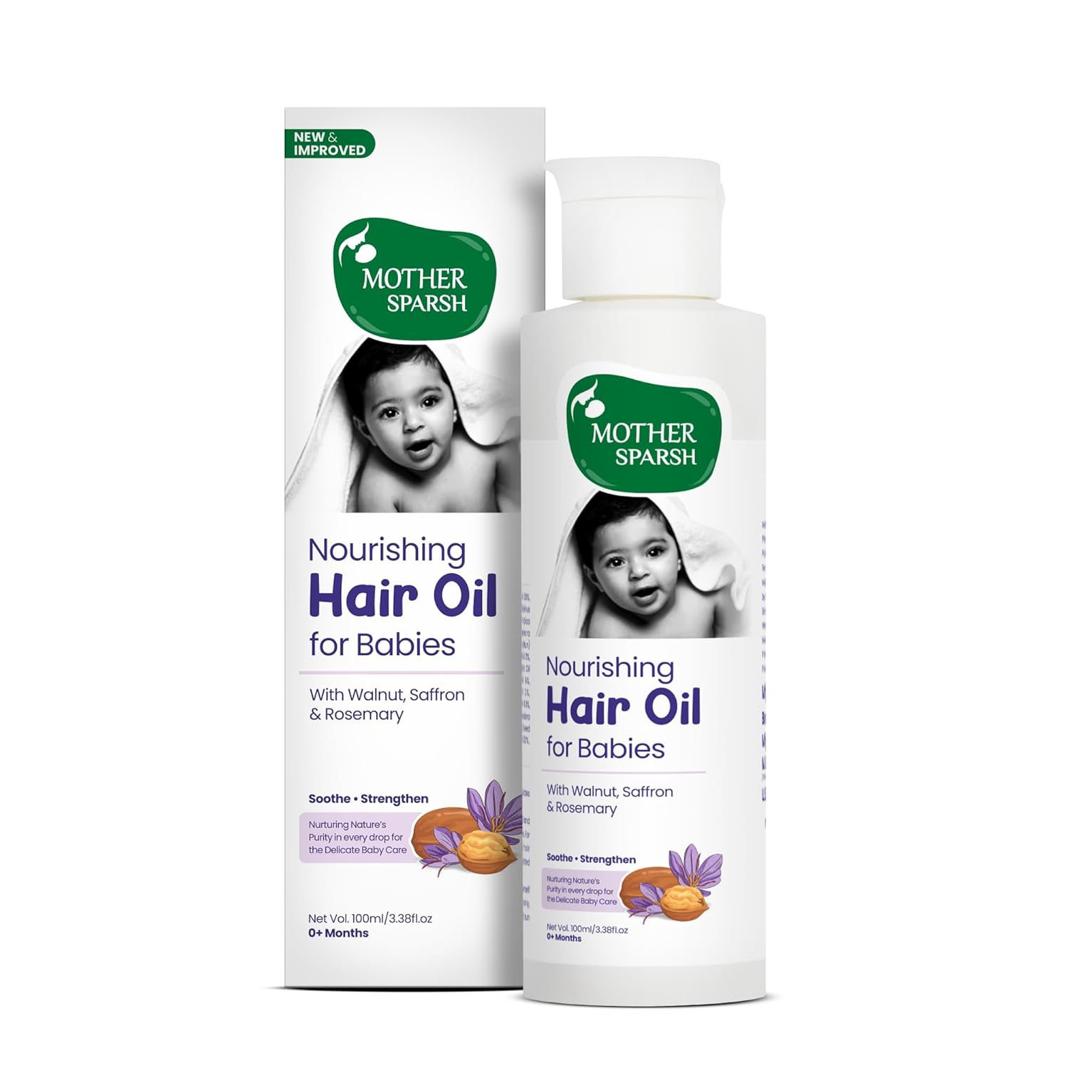 Mother Sparsh Nourishing Baby Hair Oil, Soothe & Nourishes Delicate Baby Scalp, Suitable Hair Oil for Newborns - Distacart