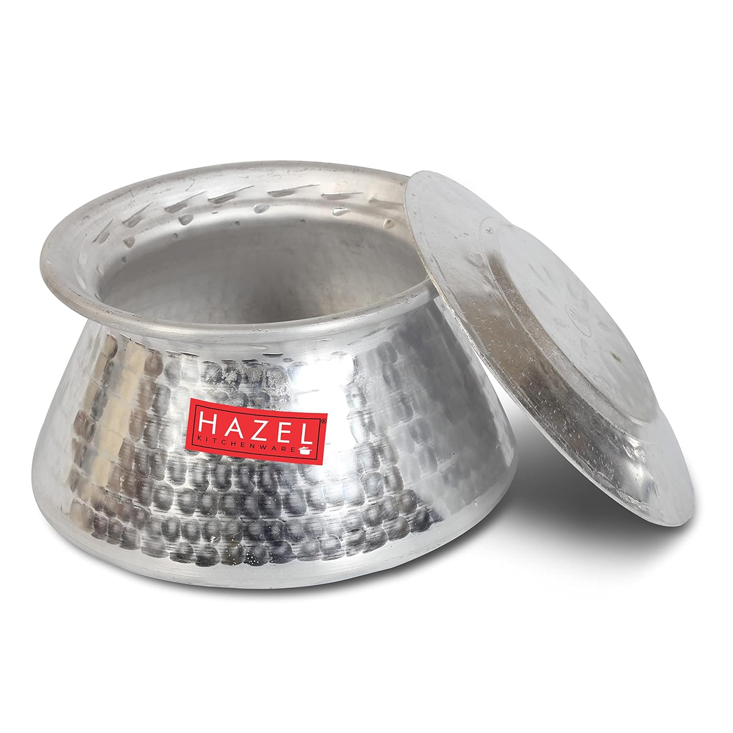 HAZEL Aluminium Handi with Lid 3200 ml | Thick Hammered Biryani Pot - Dista