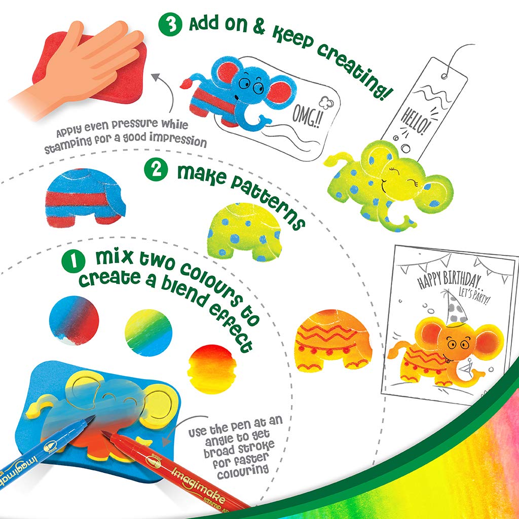 Imagimake Stamp Art Jungle | Easter Crafts for Kids Ages 3-5 | Easter Basket Stuffers for Toddler | Easter Toys | Easter Gifts for Toddlers | Easter Gifts for Girls & Boys 3, 4, 5, 6, 7, 8 Years