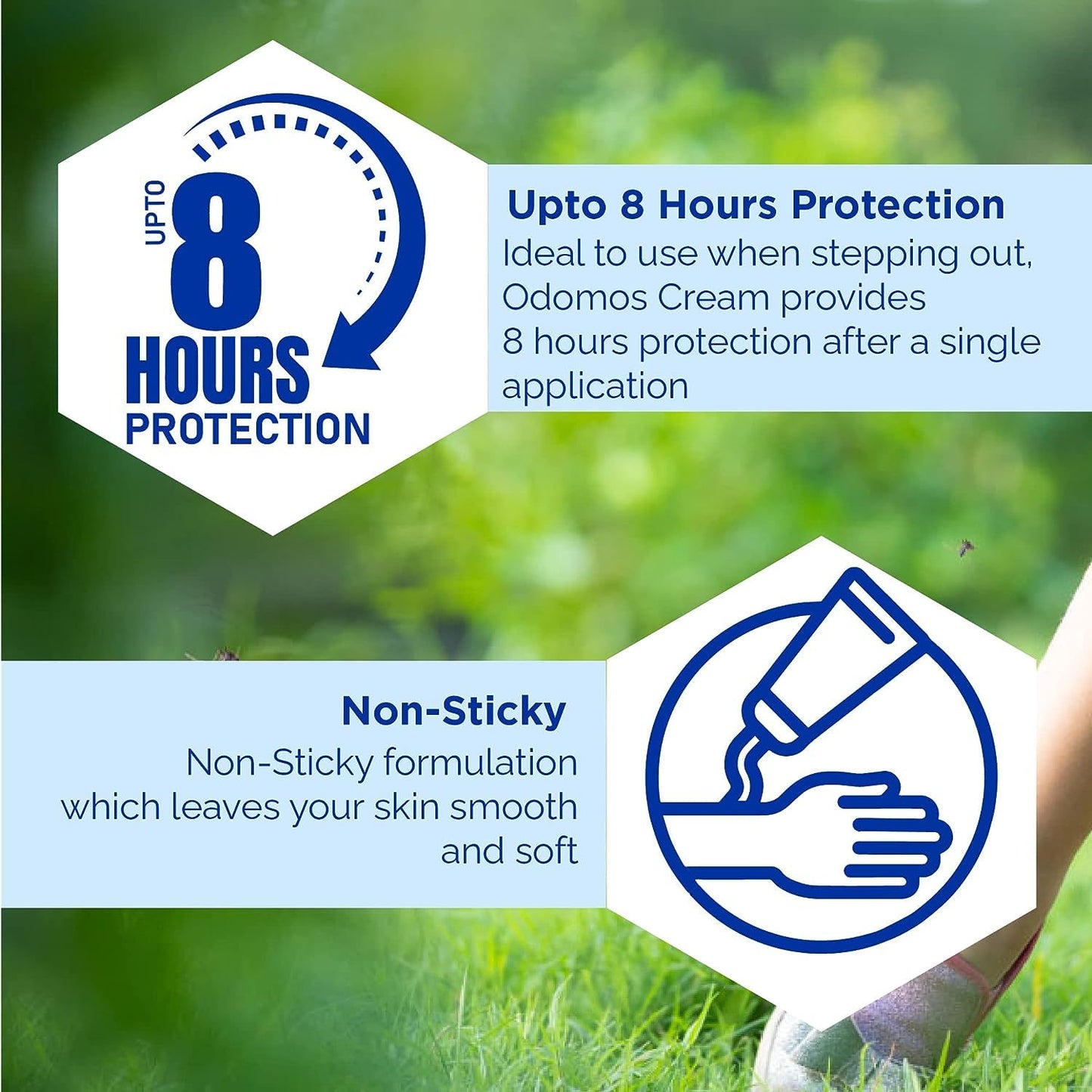 Dabur Odomos Non-Sticky Mosquito Repellent Cream With Vitamin E & Almond - Distacart