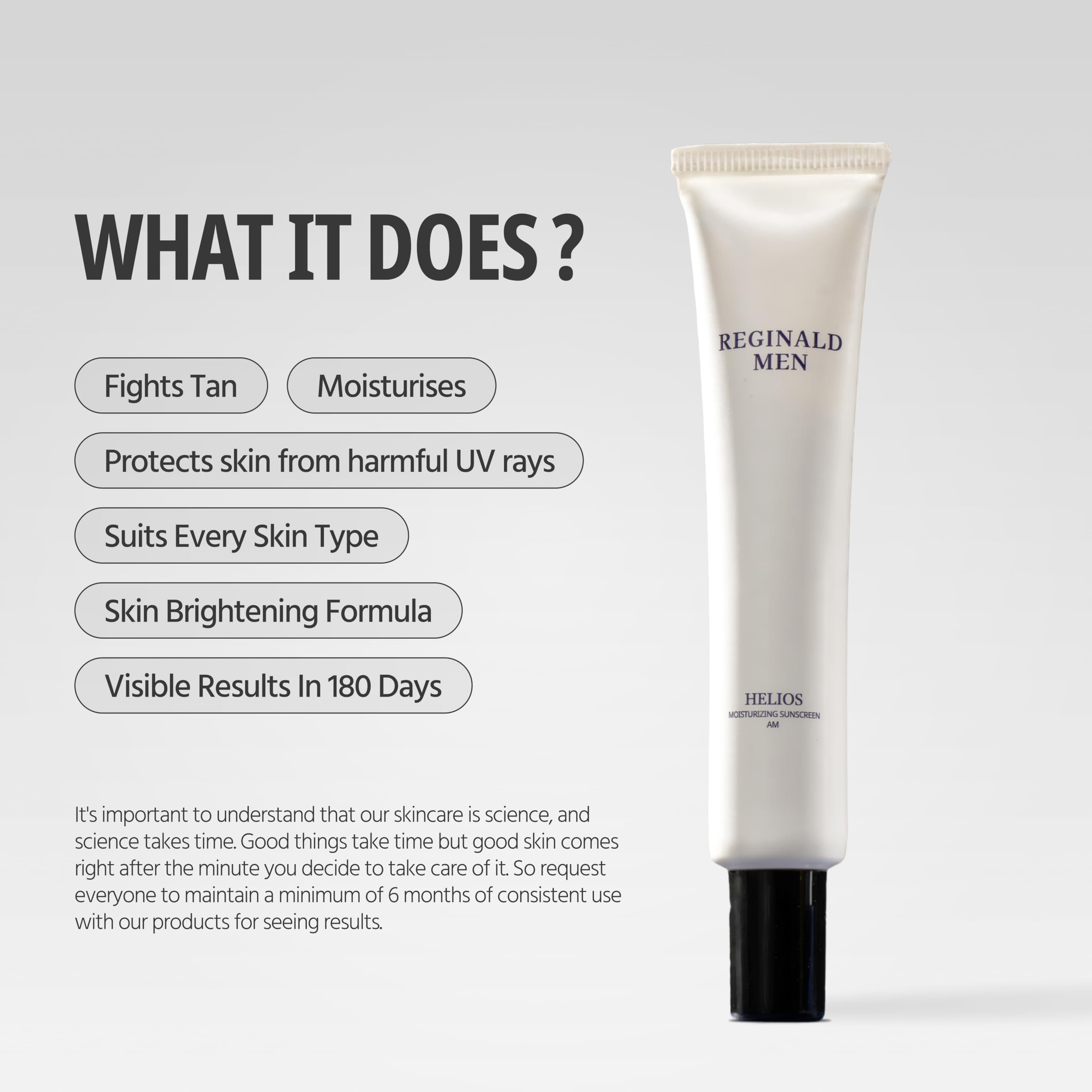 Reginald Men Sunscreen SPF 50 PA++++ Brightening & Moisturising - Distacart