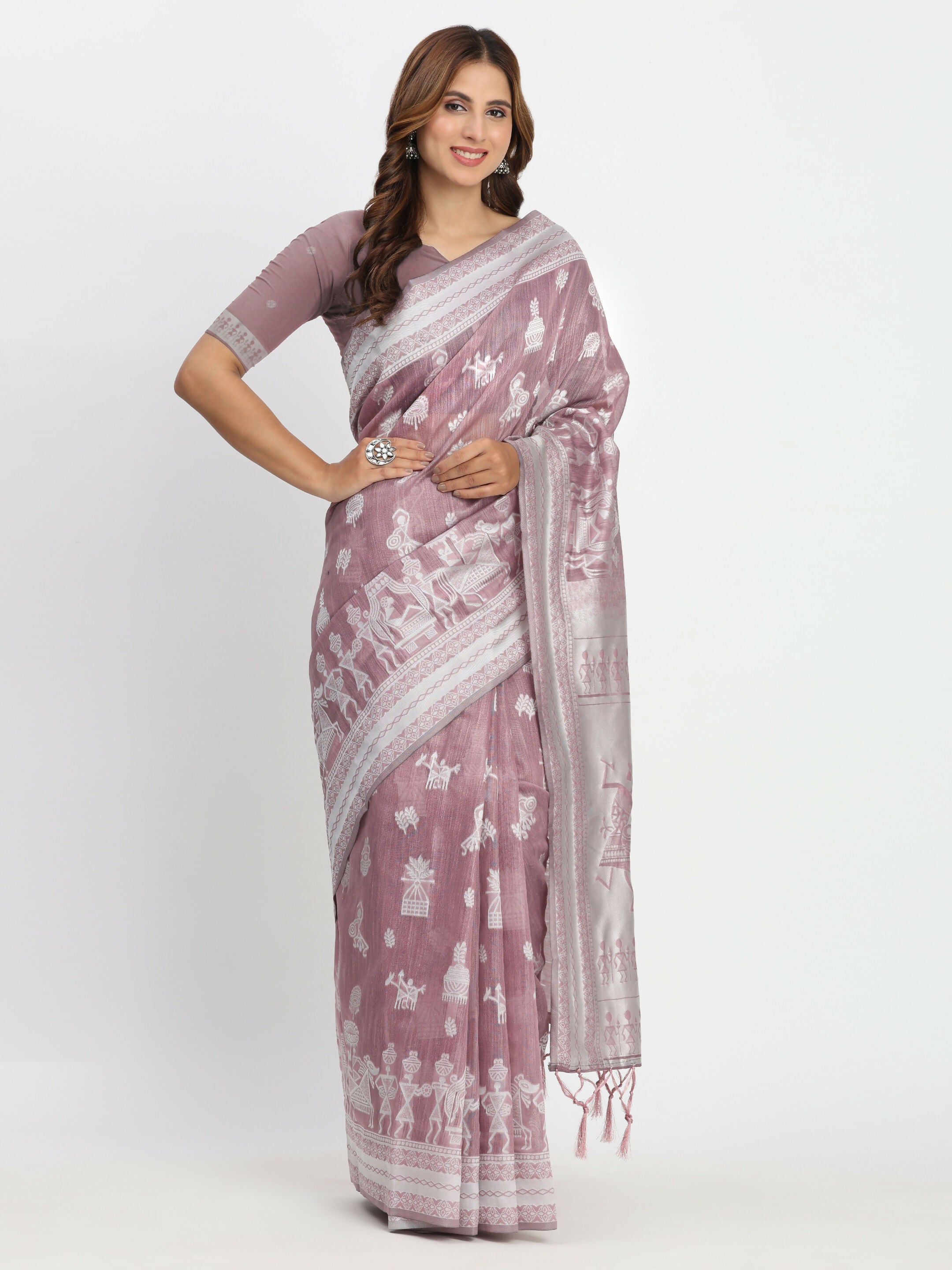 Astita Linen Cotton Sea Green Saree