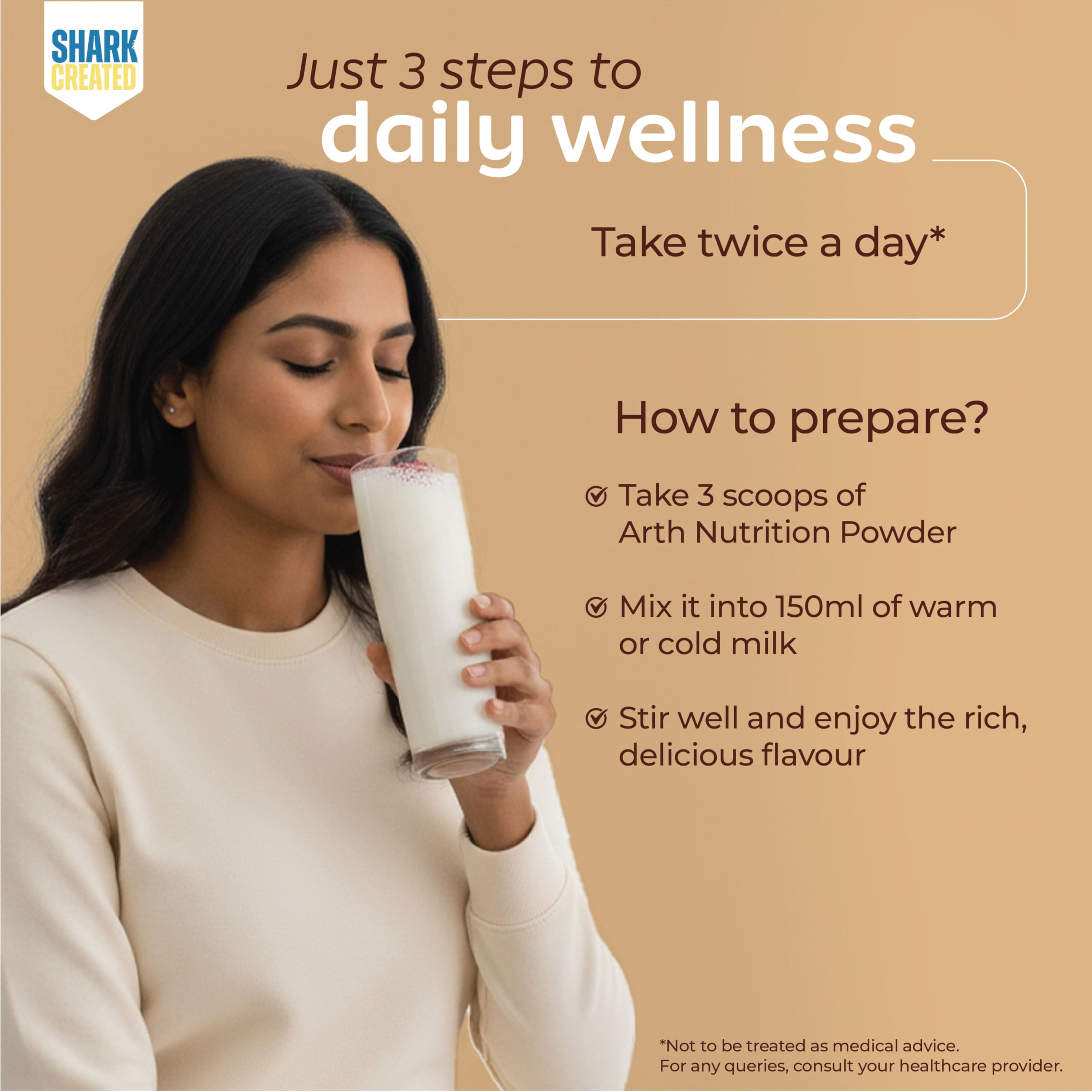 Arth High Protein Nutrition Powder | 12g Protein per Serving | 25+ Essential Nutrients with Prebiotic | No Added Sugar | Supports Energy, Strength & Immunity | 400gm (Vanilla Flavour)