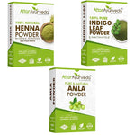 Thumbnail for Attar Ayurveda Henna Leaves Powder, Indigo Leaves Powder and Amla Powder Combo
