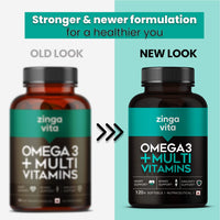 Thumbnail for Zingavita Omega 3 + Multivitamins 1000mg Softgels for Men - Distacart