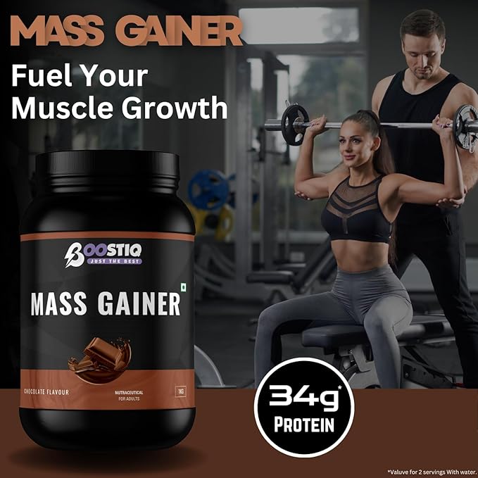 BOOSTIQ Mass Gainer Powder - Chocolate Flavour - Distacart