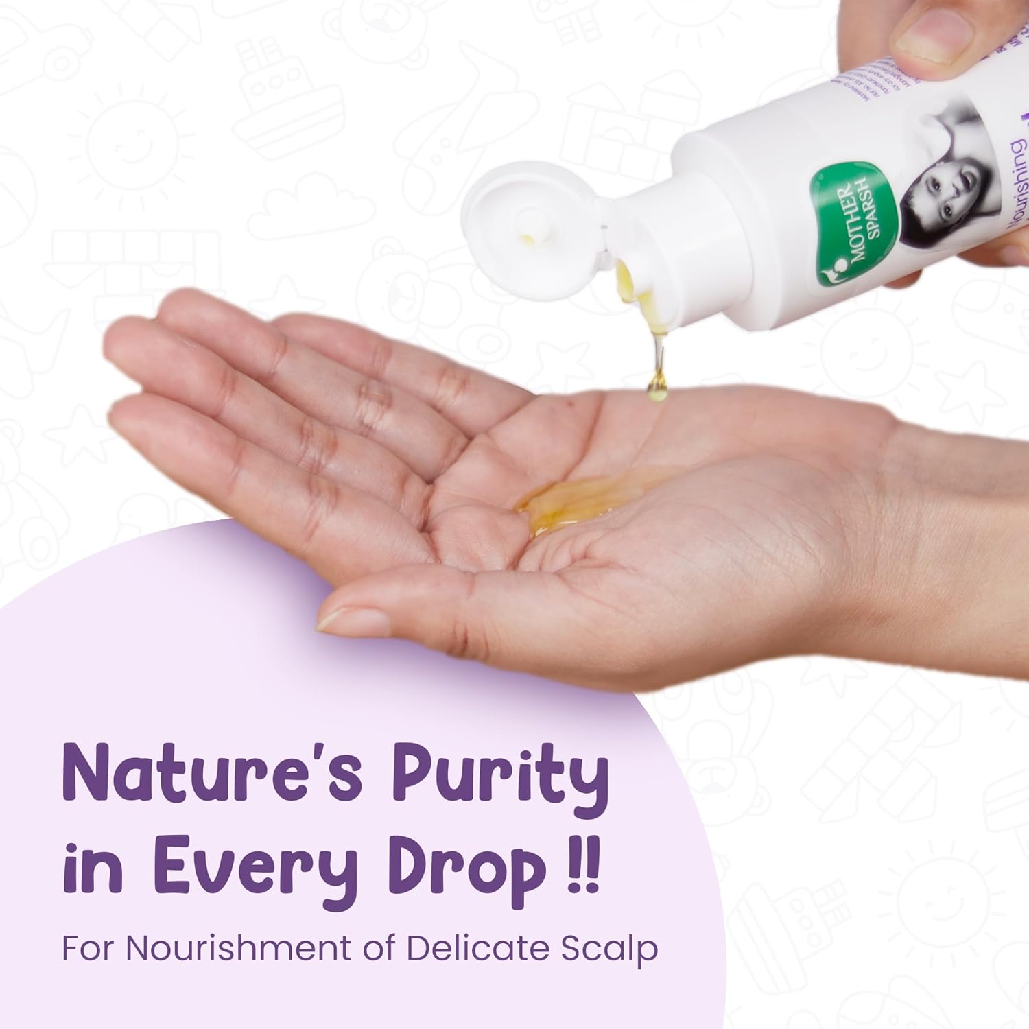 Mother Sparsh Nourishing Baby Hair Oil, Soothe & Nourishes Delicate Baby Scalp, Suitable Hair Oil for Newborns - Distacart