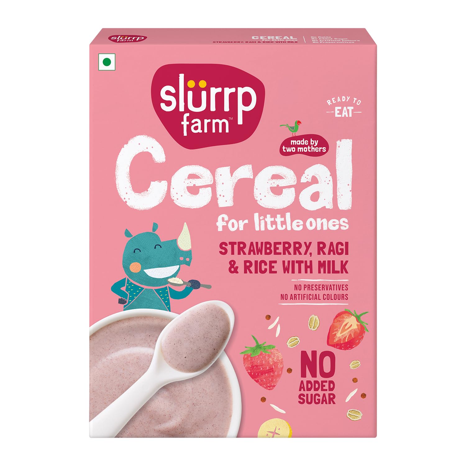 Slurrp Farm Instant Cereal With Ragi, Rice & Strawberry with Milk - Distacart