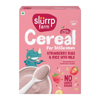 Slurrp Farm Instant Cereal With Ragi, Rice & Strawberry with Milk - Distacart