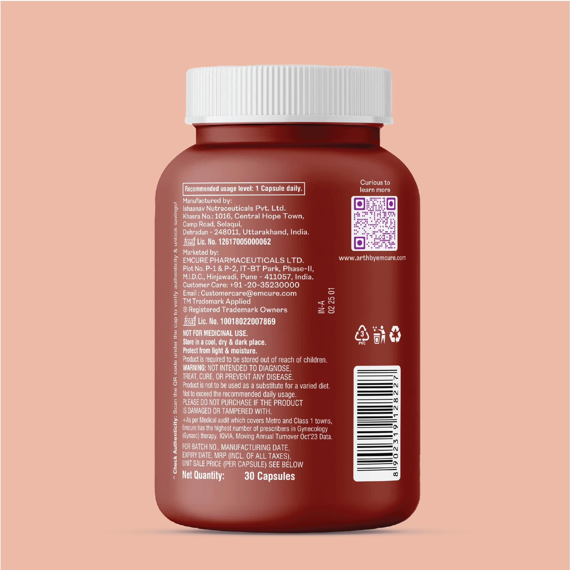 Arth Multivitamin Supplement | With Vitamins A, D3 & K2 | Daily Immunity & Bone Support | Enhances Energy, Skin & Eye Health | Complete Nutrient Balance for Overall Wellness | For Men & Women | 30 Veg Capsules